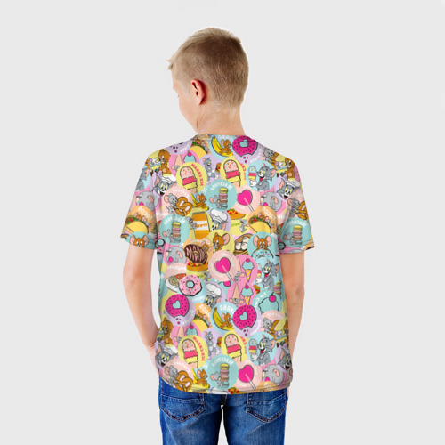 Детская 3D футболка с принтом Том и Джерри, вид сзади #2