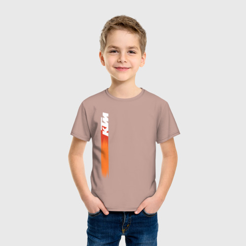 Детская футболка хлопок с принтом KTM | КТМ (Z), фото на моделе #1