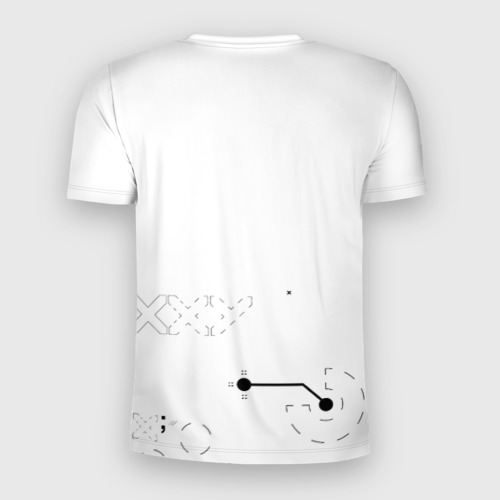 Мужская футболка 3D Slim с принтом Printstream style | Поток информации (Белизна1,Перламутр1), вид сзади #1