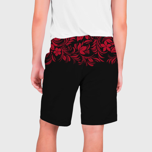 Мужские шорты 3D с принтом Цветы, вид сзади #1