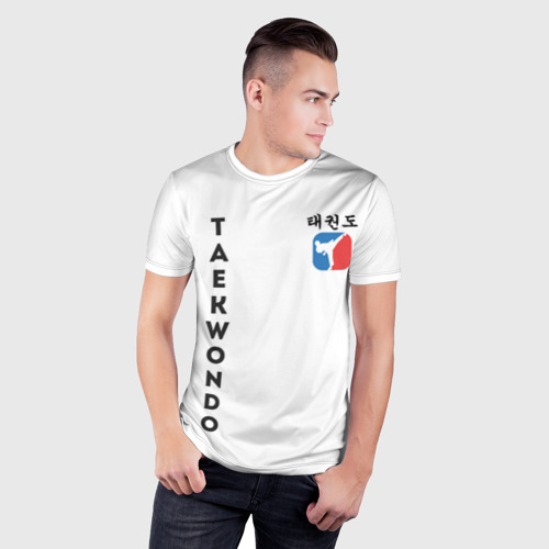 Мужская футболка 3D Slim с принтом Тхэквондо | Taekwondo, фото на моделе #1