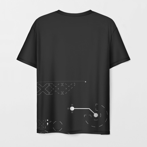 Мужская футболка 3D с принтом Printstream style Поток информации Белизна 05,Чернота 1,Перламутр 1, вид сзади #1