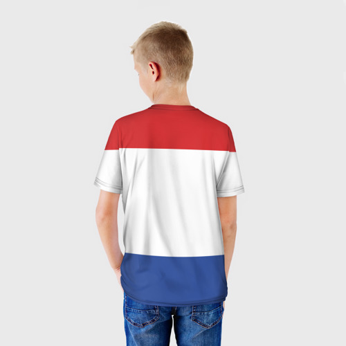 Детская 3D футболка с принтом Мордовия, вид сзади #2