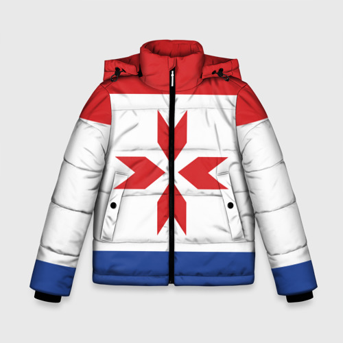 Зимняя куртка для мальчиков 3D с принтом Мордовия, вид спереди #2