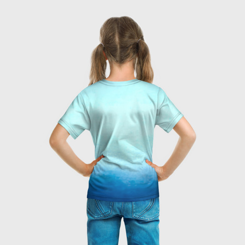 Детская 3D футболка с принтом Гию Томиока Kimetsu no Yaiba, вид сзади #2
