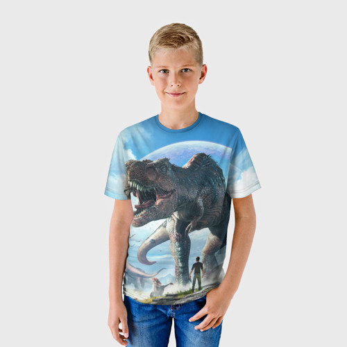 Детская футболка 3D с принтом Ark Survival Evolved, фото на моделе #1