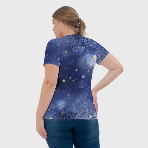 Женская футболка 3D с принтом Небо в стиле Стимпанк, вид сзади #2