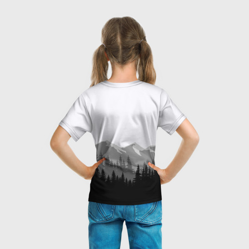 Детская футболка 3D с принтом SIREN HEAD | DARK FOREST, вид сзади #2