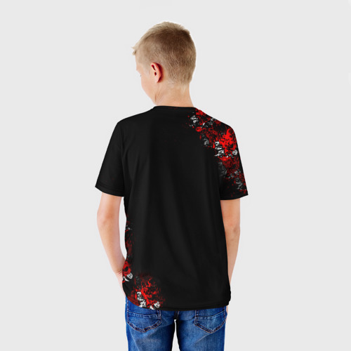 Детская футболка 3D с принтом SAMURAI \ CYBERPUNK 2077, вид сзади #2