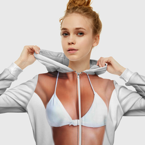 Женская толстовка 3D на молнии с принтом Perfect body, вид сбоку #3
