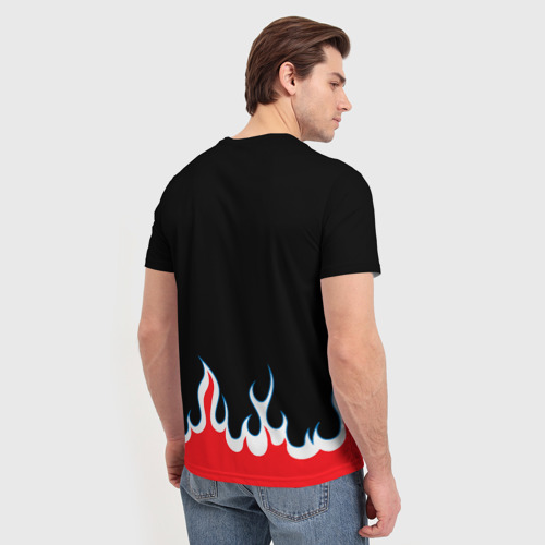 Мужская футболка 3D с принтом BLEACH FLAME | БЛИЧ ПЛАМЯ, вид сзади #2