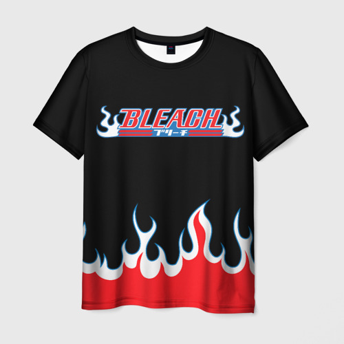 Мужская футболка 3D с принтом BLEACH FLAME | БЛИЧ ПЛАМЯ, вид спереди #2