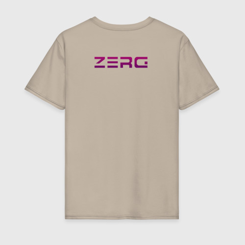 Мужская футболка хлопок с принтом Zerg logo mini | Purple, вид сзади #1