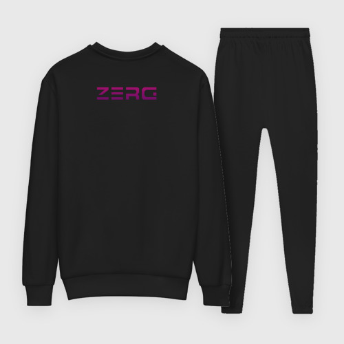 Женский костюм хлопок с принтом Zerg logo mini | Purple, вид сзади #1