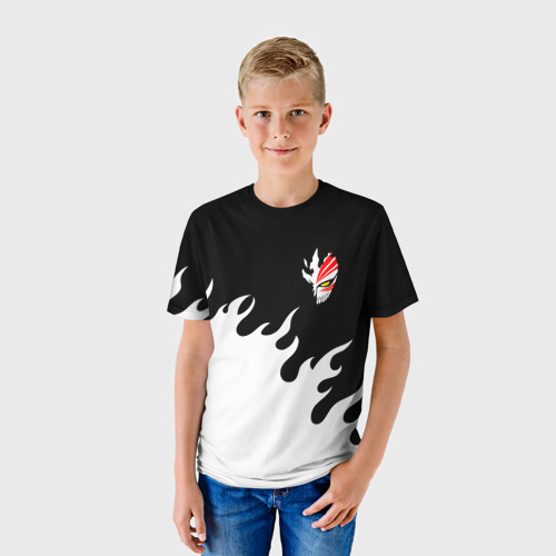 Детская футболка 3D с принтом BLEACH FIRE | БЛИЧ ОГОНЬ, фото на моделе #1