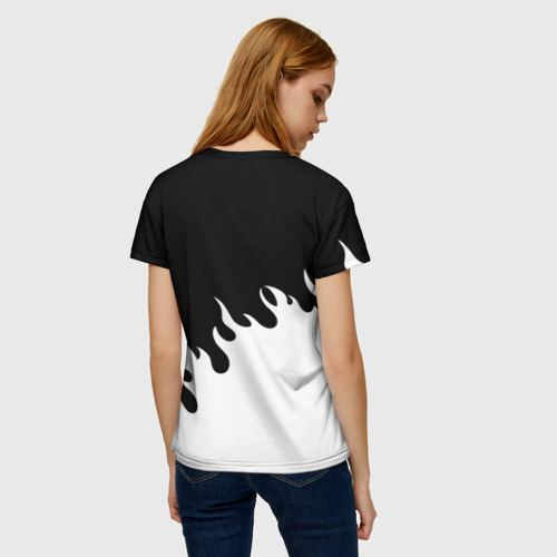 Женская футболка 3D с принтом BLEACH FIRE | БЛИЧ ОГОНЬ, вид сзади #2