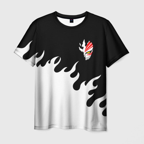 Мужская футболка 3D с принтом BLEACH FIRE | БЛИЧ ОГОНЬ, вид спереди #2