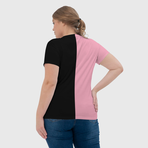 Женская футболка 3D с принтом BLACKPINK (Минимализм), вид сзади #2