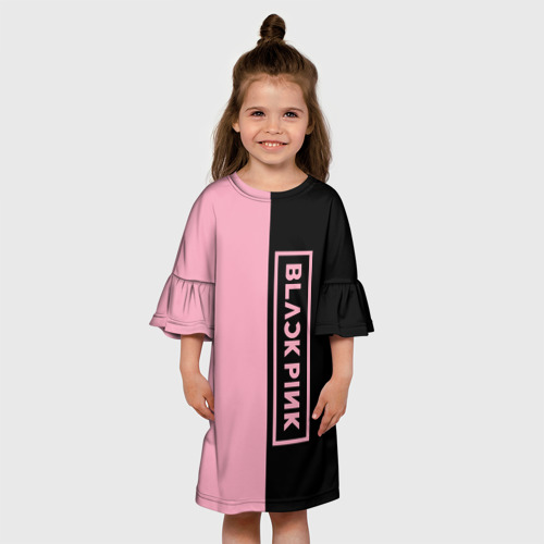Детское платье 3D с принтом BLACKPINK (Минимализм), вид сбоку #3