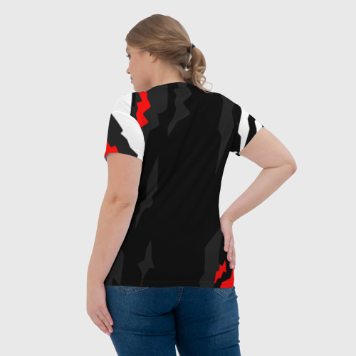 Женская футболка 3D с принтом NISSAN GT-R / GODZILLA, вид сзади #2