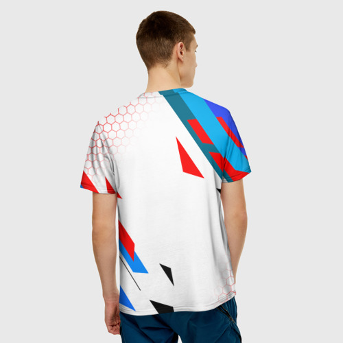 Мужская 3D футболка с принтом AUDI / АУДИ / SPORT, вид сзади #2