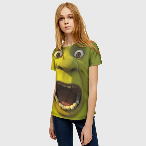 Женская футболка 3D с принтом Shrek, фото на моделе #1
