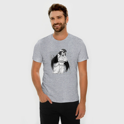 Мужская футболка хлопок Slim с принтом Альбедо Оверлорд, фото на моделе #1