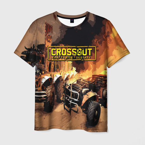 Мужская 3D футболка с принтом Crossout Online, вид спереди #2