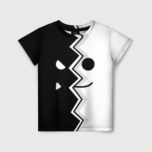 Детская 3D футболка с принтом Geometry Dash морда, вид спереди #2