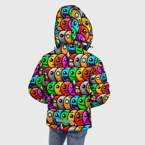 Зимняя куртка для мальчиков 3D с принтом Geometry Dash, вид сзади #2