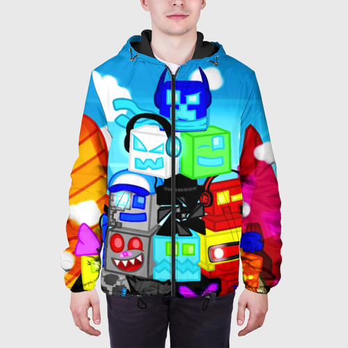 Мужская куртка 3D с принтом GEOMETRY DASH / ГЕОМЕТРИ ДАШ, вид сбоку #3