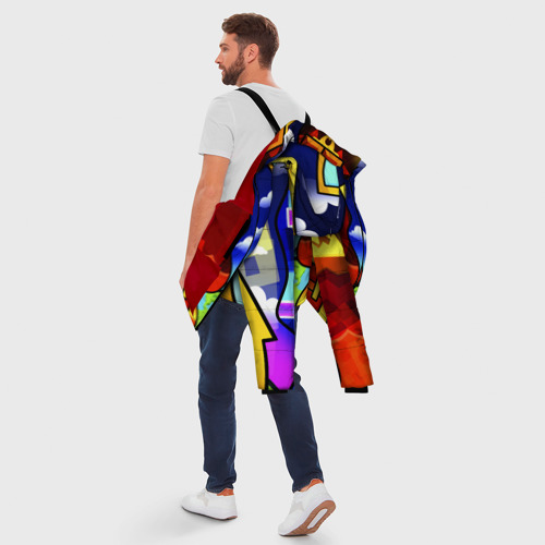 Мужская зимняя куртка 3D с принтом Geometry Dash геометри Даш, вид сзади #2