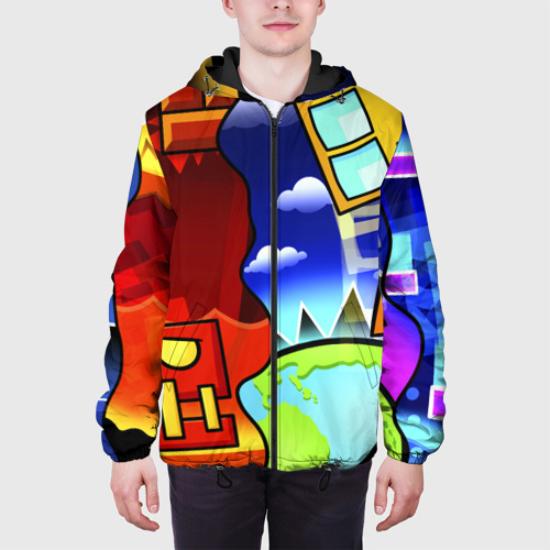 Мужская куртка 3D с принтом Geometry Dash геометри Даш, вид сбоку #3