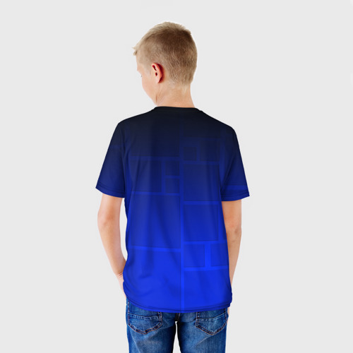 Детская 3D футболка с принтом GEOMETRY DASH / ГЕОМЕТРИ ДАШ, вид сзади #2