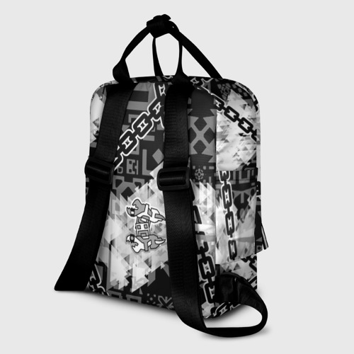 Женский рюкзак 3D с принтом Geometry Dash, вид сзади #1