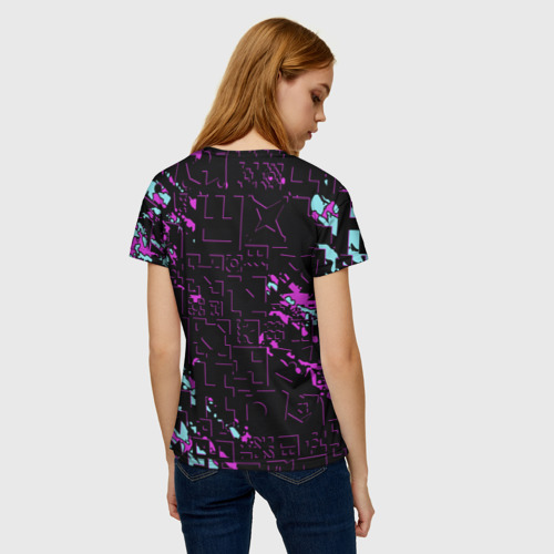 Женская футболка 3D с принтом Geometry Dash, вид сзади #2