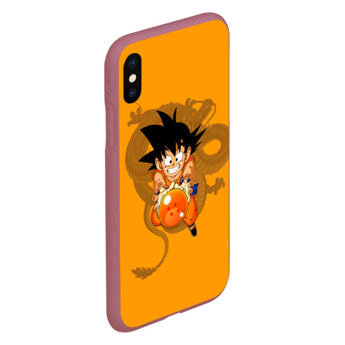 Чехол для iPhone XS Max матовый с принтом Kid Goku, вид сбоку #3