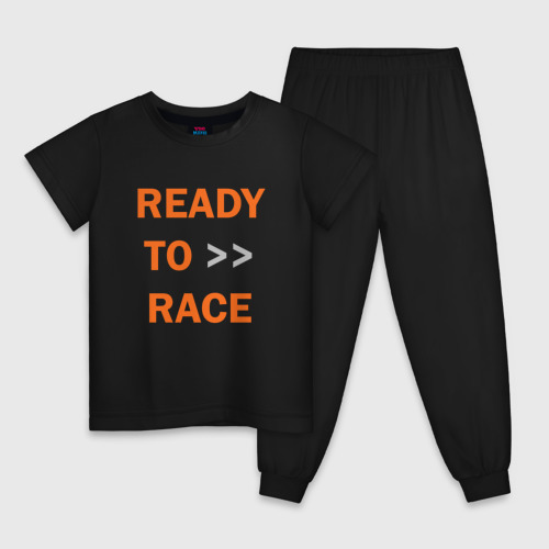 Детская пижама хлопок с принтом KTM | READY TO RACE (+спина) (Z), вид спереди #2