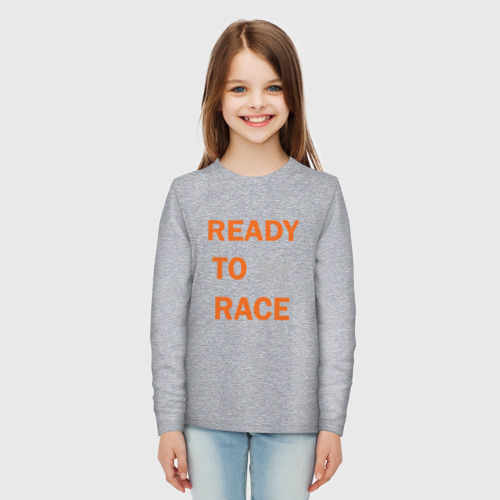 Детский лонгслив хлопок с принтом KTM | READY TO RACE (+спина) (Z), вид сбоку #3