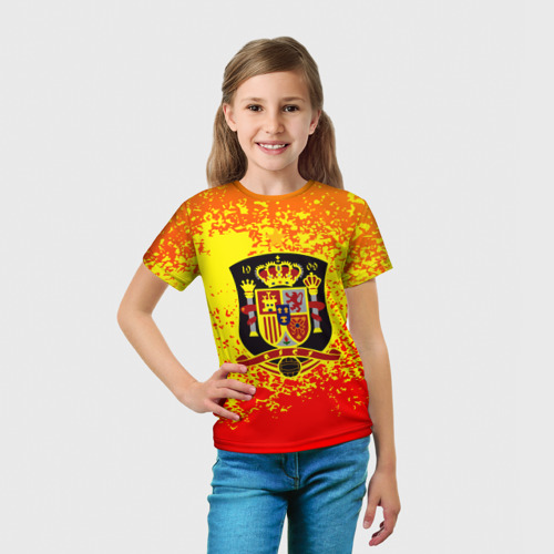 Детская футболка 3D с принтом Сборная Испании, вид сбоку #3