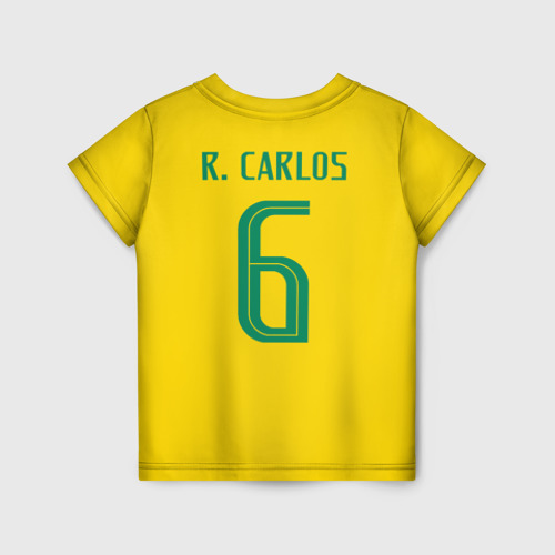 Детская футболка 3D с принтом Р Карлос | футболка сборной, вид сзади #1