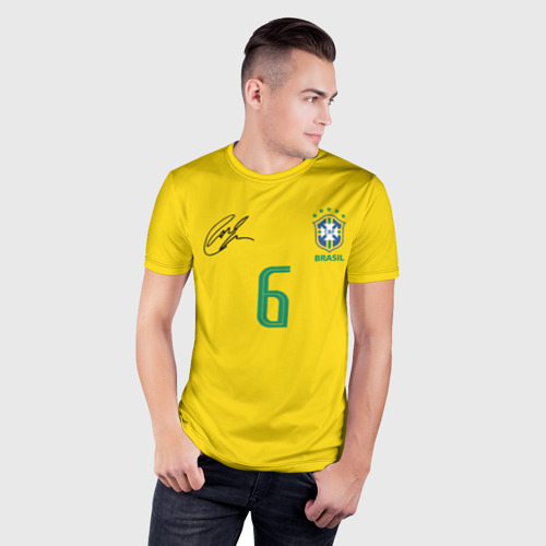 Мужская футболка 3D Slim с принтом Р Карлос футболка сборной, фото на моделе #1
