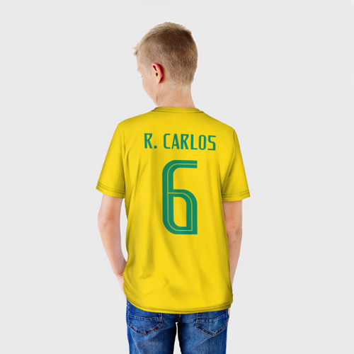 Детская футболка 3D с принтом Р Карлос | футболка сборной, вид сзади #2