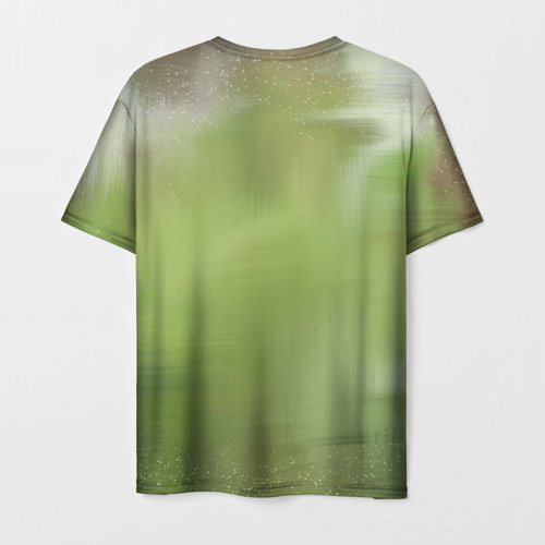Мужская 3D футболка с принтом Лесной енот, вид сзади #1