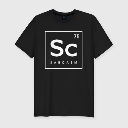 Мужская футболка хлопок Slim с принтом Sc (SARCASM), вид спереди #2