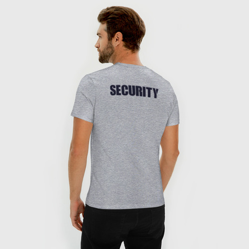 Мужская футболка премиум с принтом ОХРАНА | SECURITY (Z), вид сзади #2