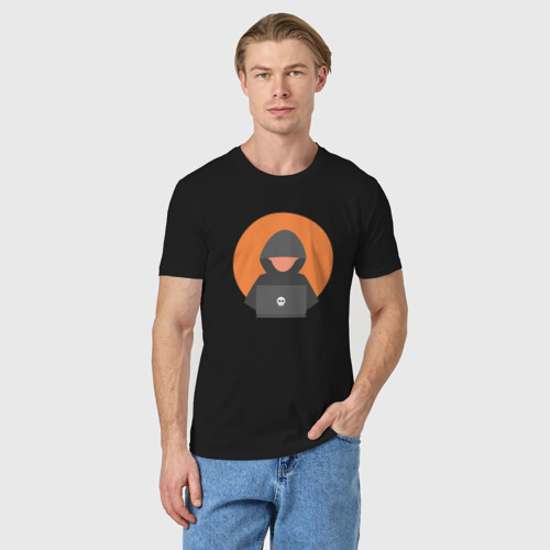 Мужская футболка хлопок с принтом Программист минимализм, фото на моделе #1