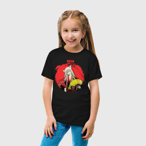 Детская футболка хлопок с принтом Red Tomoe, вид сбоку #3