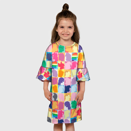 Детское платье 3D с принтом Команда пони, вид сбоку #3