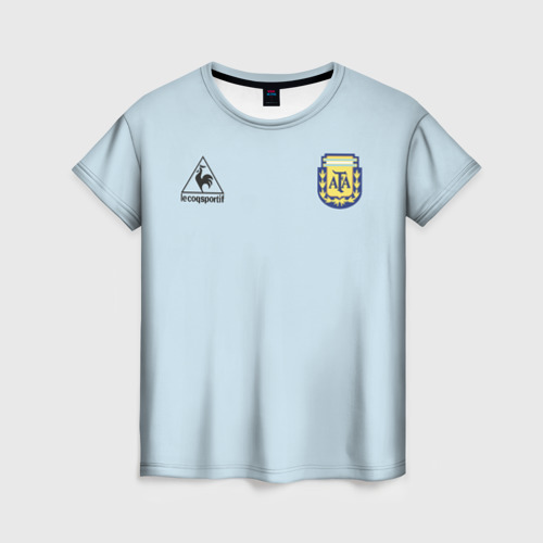 Женская футболка 3D с принтом Диего Марадона (подпись), вид спереди #2